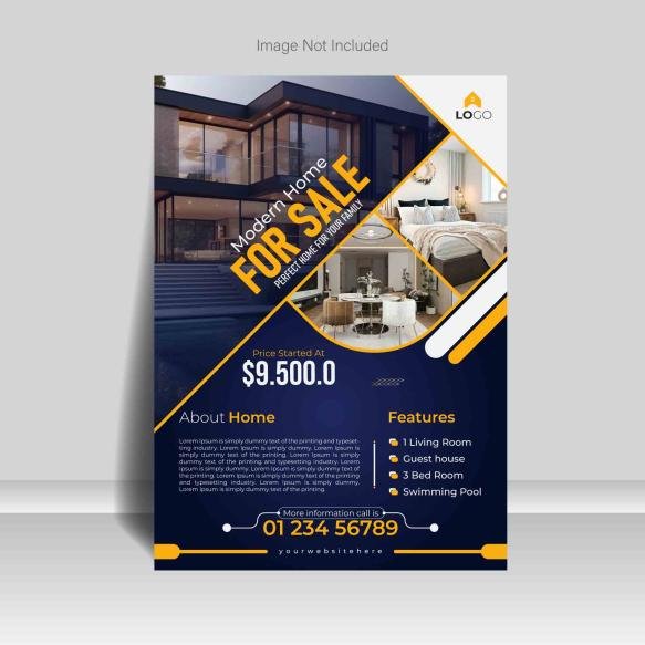 Real Estate Abstract Poster Template Corporate Cover Flyer Design