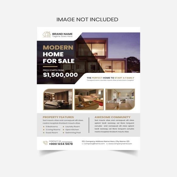 Real Estate Business Flyer Template Property Sale Flyer Design Real Estate Poster Design Template