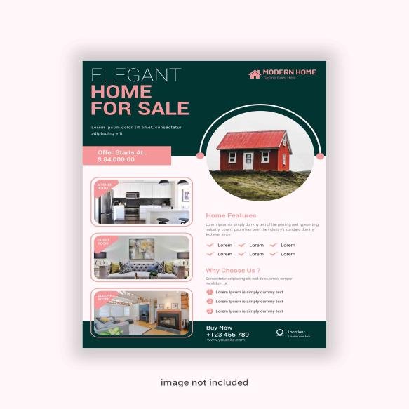 Real Estate Home Sale Flyer Design Template