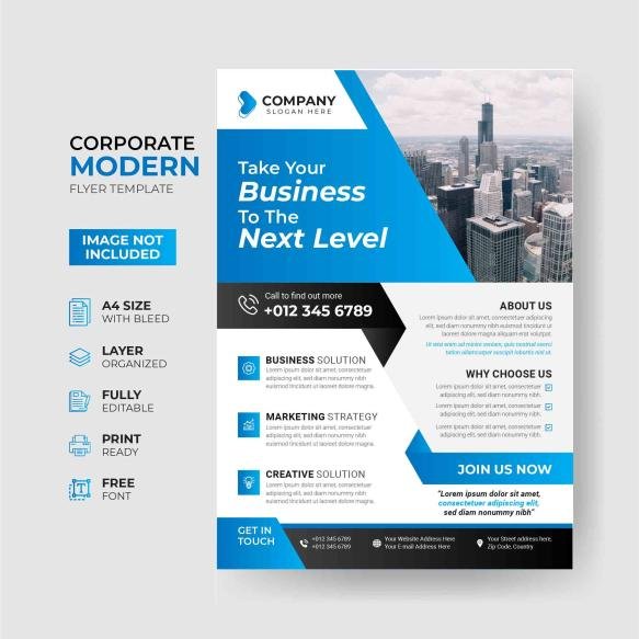 Simple Modern Corporate Business Flyer Design Template