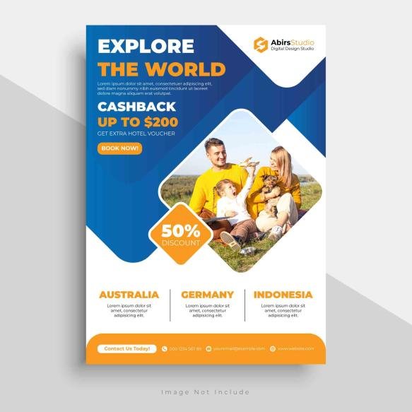 Travel Flyer Template With Modern Design