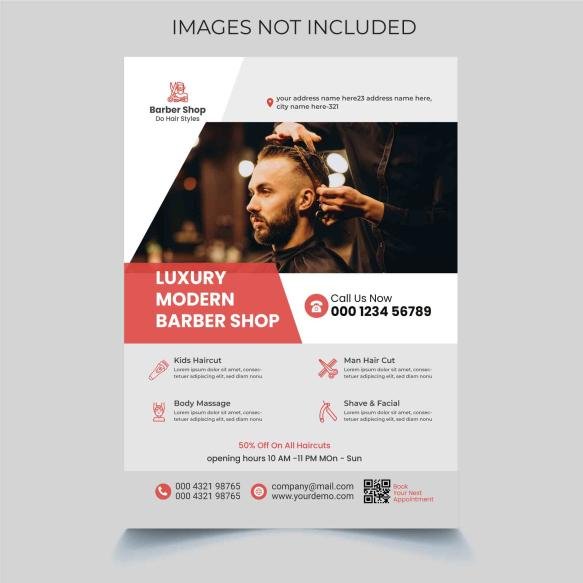 Vector Barber Shop Flyer Template