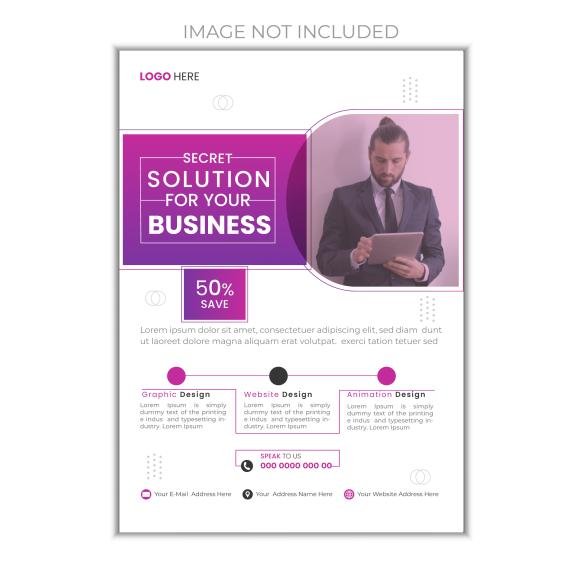 Vector Modern Vector Flyer Template A4 Size Corporate Business Flyer Design With Colorful Shapes (2)