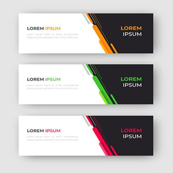 Abstract Design Banner Web Template Set Design Banner Web Template