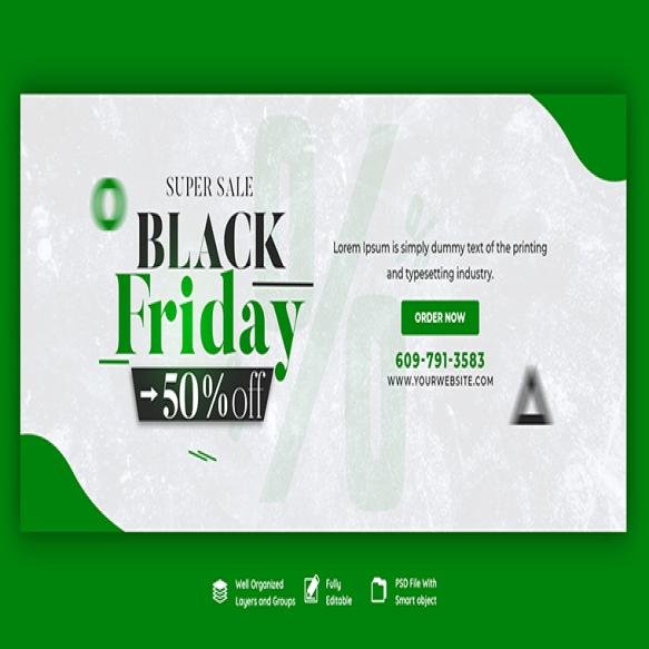 Black Friday Super Sale Facebook Cover Template
