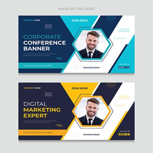 Business Conference Concept Web Banner Template Marketing Business Web Banner Template Design