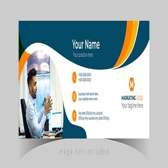 Business Email Signature Email Footer Social Cover Design Vector Template Photo Place