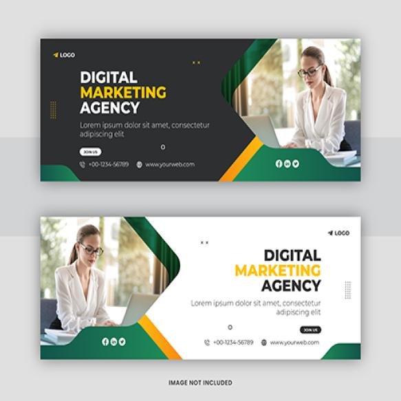 Corporate Digital Business Marketing Promotion Facebook Timeline Cover Template Design