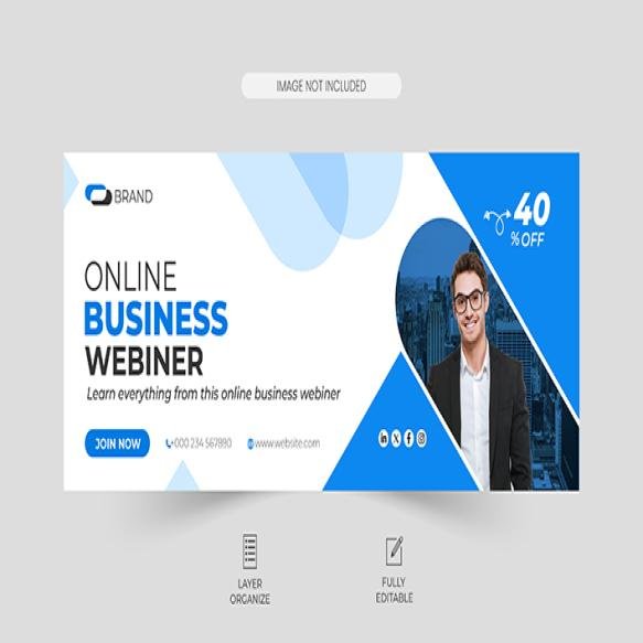 Corporate Facebook Cover Design Business Social Media Webinar Template