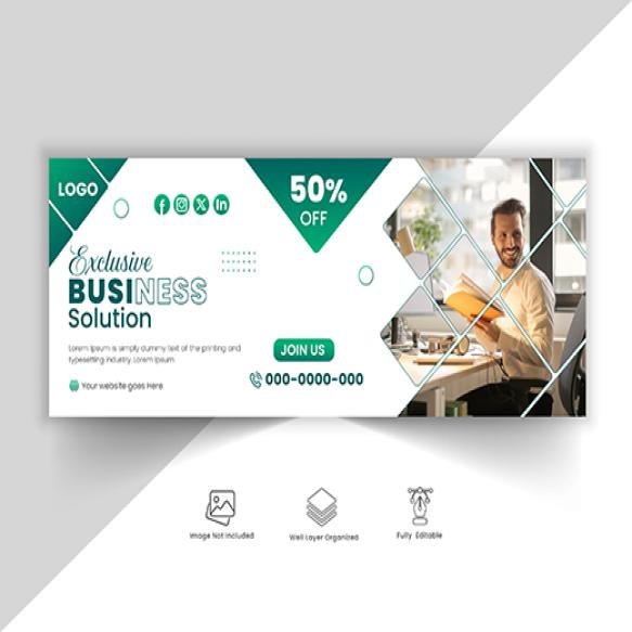 Creative Corporate Business Facebook Cover Design Minimal Modern Vector Design