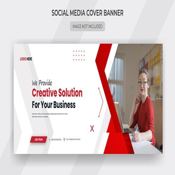 Creative Digital Marketing Agency Webinar Social Media Post Facebook Cover Web Banner Template