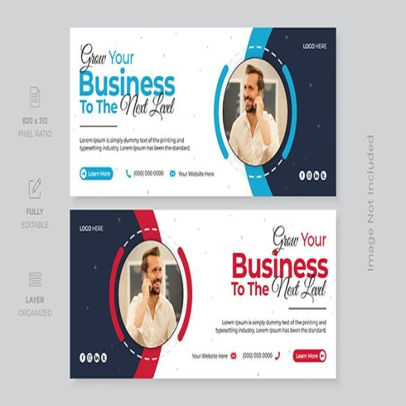 Creative Digital Modern Professional Social Media Facebook Cover Design Template Set Marketing