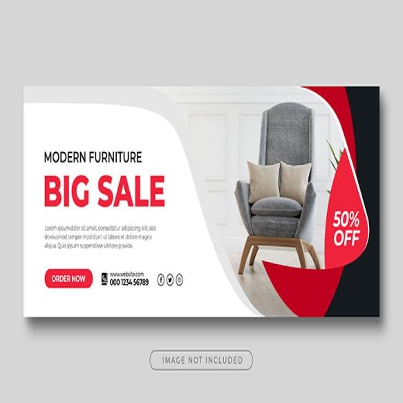 Creative Facebook Cover Design Furniture Sale Web Banner Template