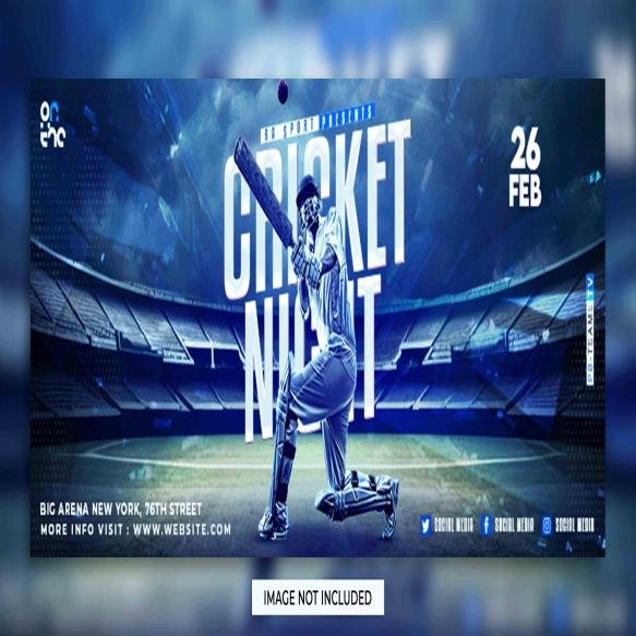Cricket Game Facebook Cover Design