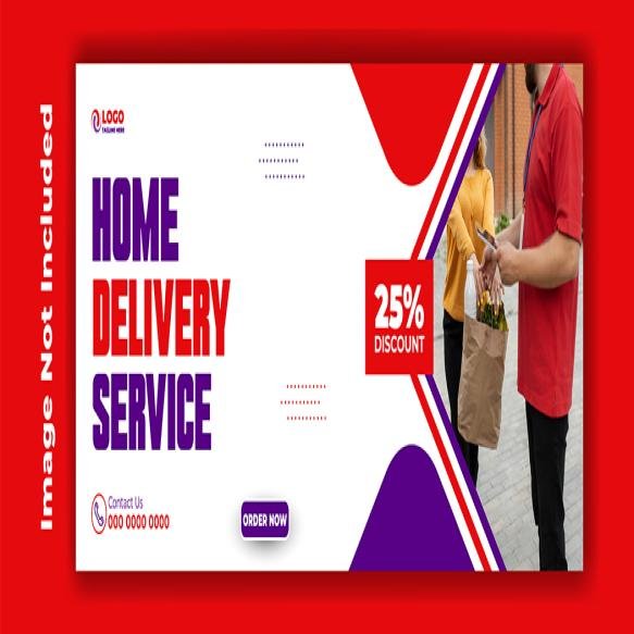 Delivery Service Ads Promotion Cover Template Design