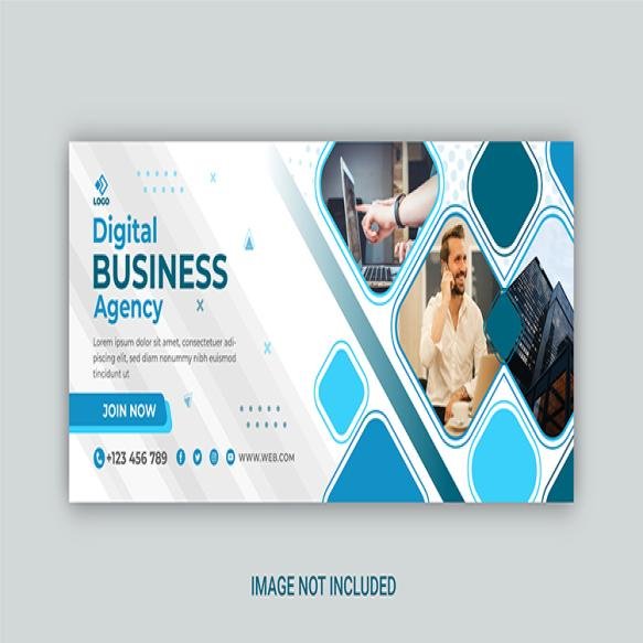 Digital Business Agency Facebook Collage Banner Modern Design Premium Vector