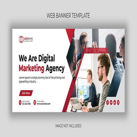 Digital Business Marketing Social Media Post Web Banner Template