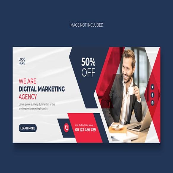 Digital Marketing Business Agency Facebook Cover Web Banner Template
