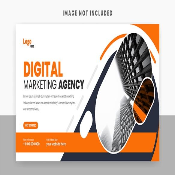 Digital Marketing Cover Page Timeline Web Ad Banner Template