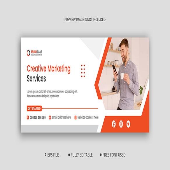 Digital Marketing Creative Marketing Facebook Cover Web Banner Template Design