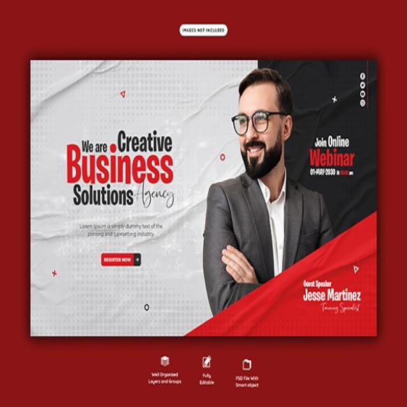Digital Marketing Live Webinar Corporate Web Banner Template