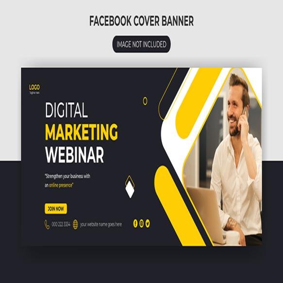 Digital Marketing Webinar Social Media Cover Facebook Cover Web Banner Template