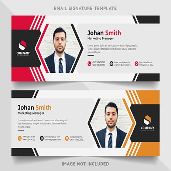 Email Signature Email Footer Personal Social Media Cover Vector Design Template