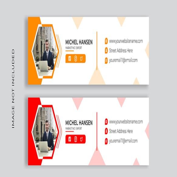 Email Signature Template Email Footer Personal Social Media Cover Design