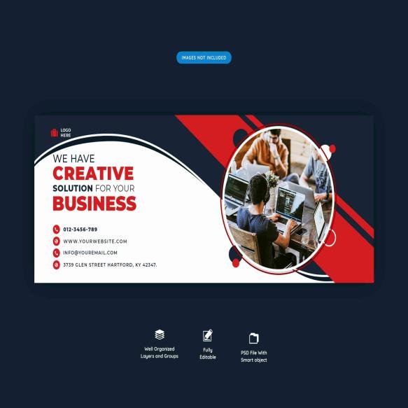 Facebook Header Banner Template Creative Agency Promotion