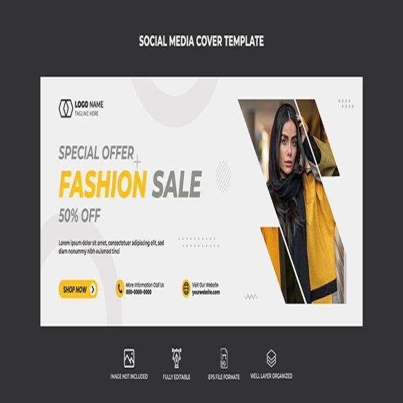 Fashion Sale Facebook Social Media Template