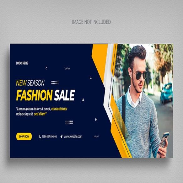Fashion Sale Social Media Web Banner Flyer Facebook Cover Photo Design Template