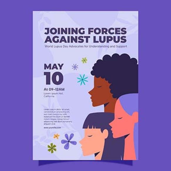 Flat World Lupus Day Vertical Poster Template