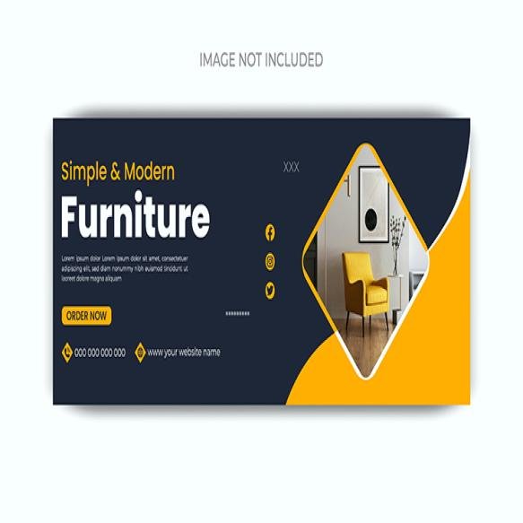 Furniture Sale Facebook Cover Page Design Web Banner Furniture Product Promotion Sale Banner
