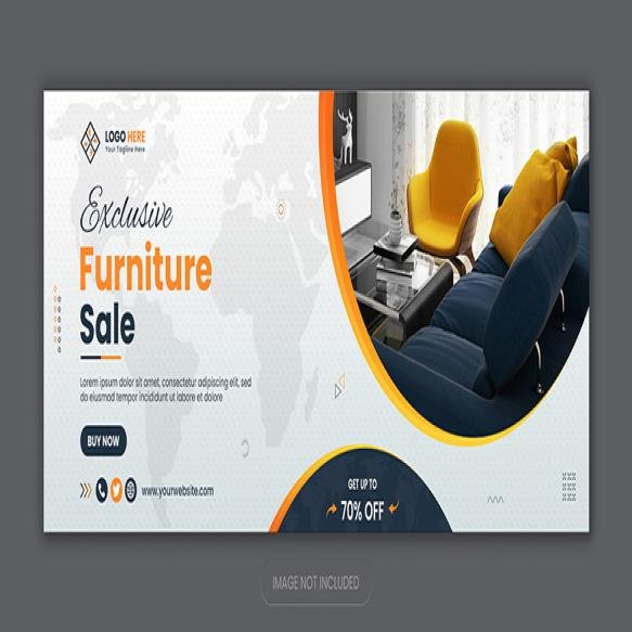 Furniture Sale Social Media Facebook Cover Design Template