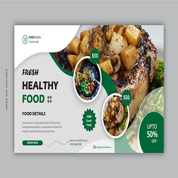 Healthy Food Social Media Banner Design Template