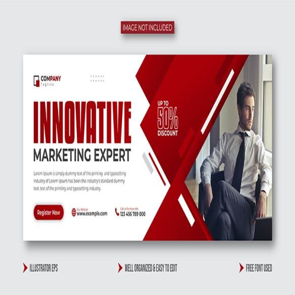 Innovative Marketing Agency Corporate Business Facebook Cover Template Editable Web Banner