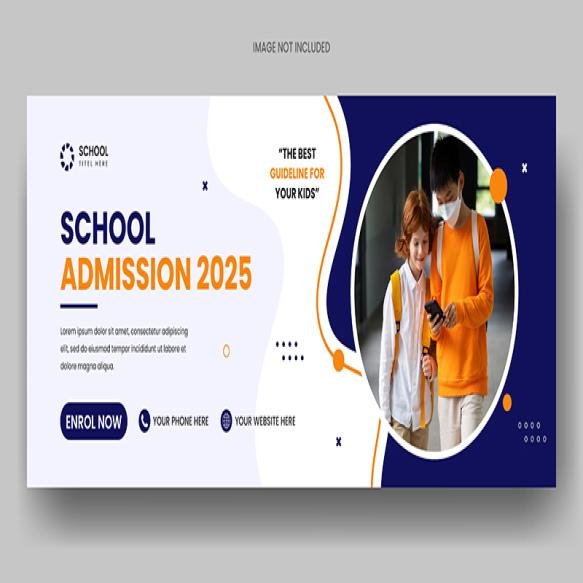 Kids School Admission Facebook Cover Banner Online Education Web Banner Template
