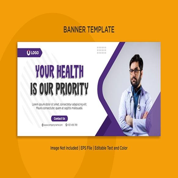 Medical Healthcare Social Media Facebook Cover Banner Template
