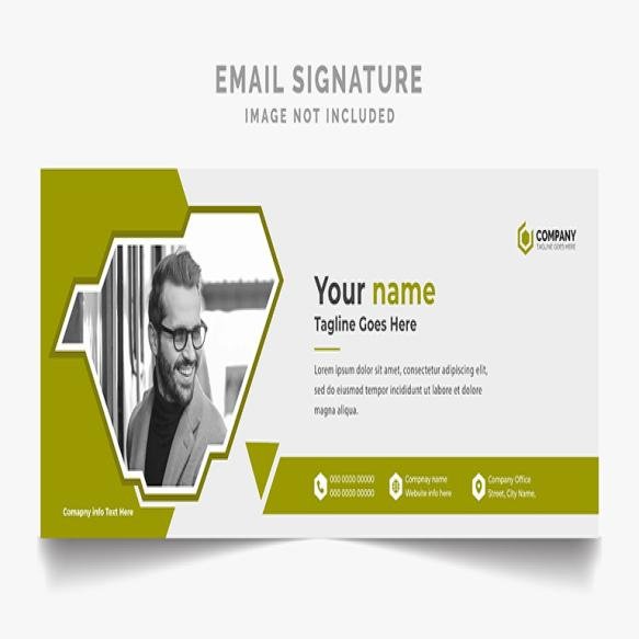 Modern Email Signature Corporate Template Design Mailers Personal Business Minimalist Banner