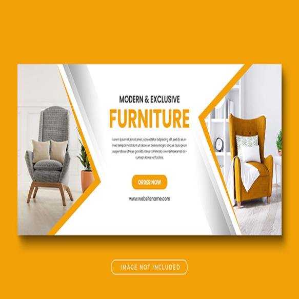 Modern Facebook Cover Design Furniture Sale Web Banner Template