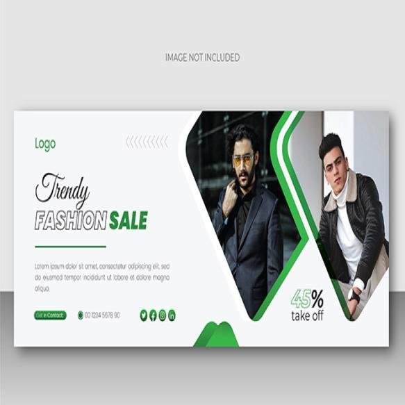 Modern Fashion Sale Social Media Facebook Cover Design Template