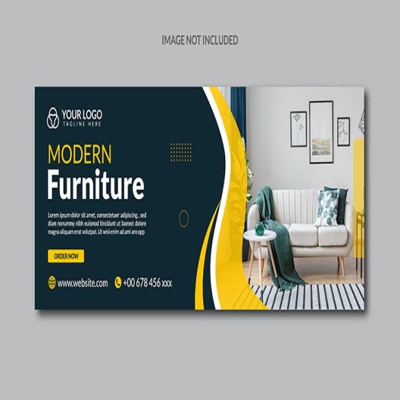 Modern Furniture Collection Facebook Cover Design Vector Format
