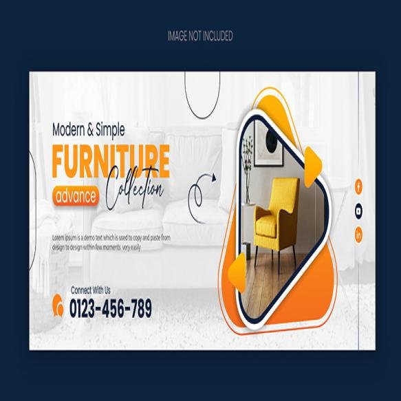 Modern Furniture Sale Facebook Cover Design Template