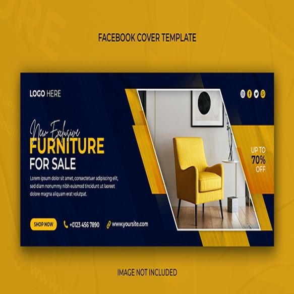 Modern Furniture Sale Horizontal Banner Facebook Cover Photo Psd Template