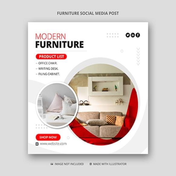 Modern Furniture Social Media Instagram Post Template