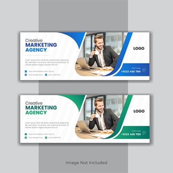 Modern Minimal Facebook Cover Design With 2 Template