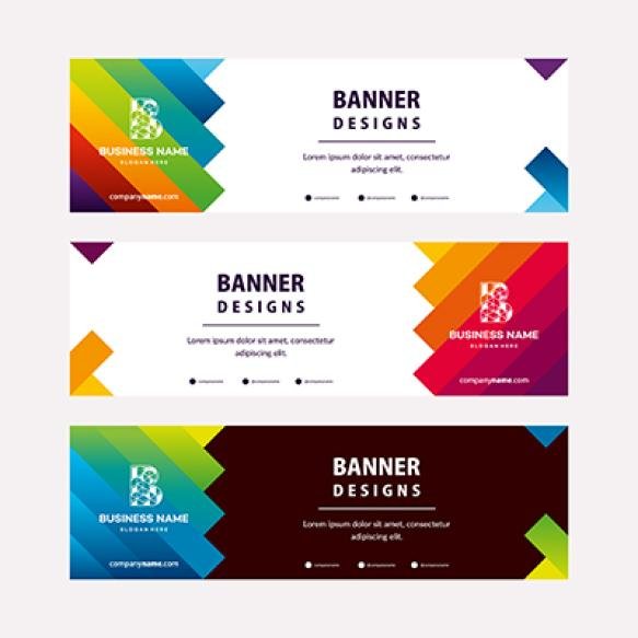 Modern Web Banners Template With Diagonal Elements Photo Universal Design Advertising Business