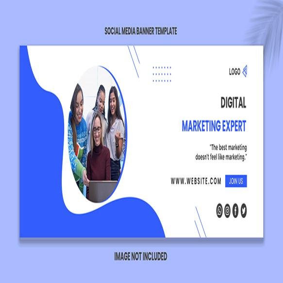 Premium Vector Twitter Banner Digital Marketing Expert Social Media Post Banner Template