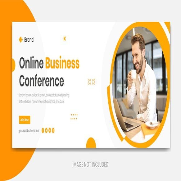 Professional Corporate Banner Design Template With Round Shapes Vector Premium