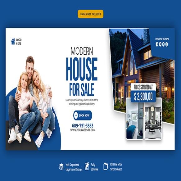 Real Estate House Property Facebook Cover Banner Template